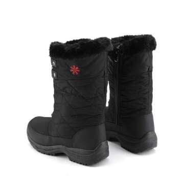 DREAM PAIRS Women's Goose Black Faux Fur Knee High Winter Snow Boots Size 7 M US