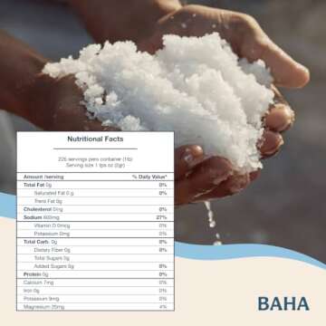 BAHA - Baja Gold Mineral Sea Salt | Original Natural Grain Baha Gold Salt from Sea of Cortez | Low Sodium & Mineral | For Cooking, Plating and Hydration | for Grinding | 1 Lb. Bag