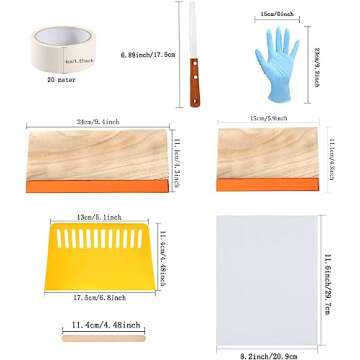 Caydo 23 Pieces Screen Printing Starter kit Include 3 Different Size of Wood Silk Screen Printing Fr...