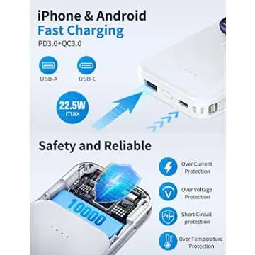 RORRY Portable Charger for iPhone and Apple Watch,10000mAh Fast Charging Power Bank with Built-in Cables, Compatible with Apple Watch 9/Ultra2/8/Ultra/7/6/Se/5/4/3/2/, iPhone 16/15/14/13/12/11