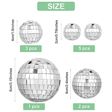 Jetec Disco Ball Cake Toppers for Party Decorations