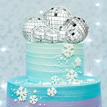 Jetec Disco Ball Cake Toppers for Party Decorations