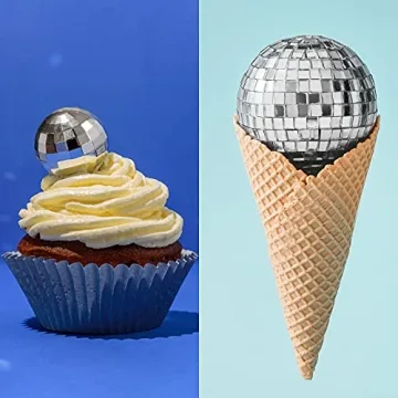 Jetec Disco Ball Cake Toppers for Party Decorations