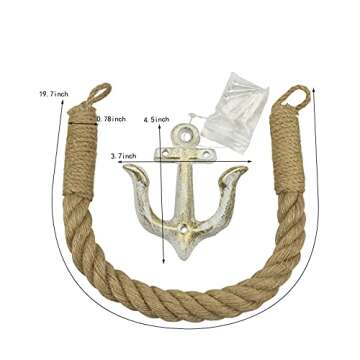 ROXLLGJC Nautical Rope Toilet Paper Holder Coastal Towel Holder with Metal Hook for Bathroom Decor (...