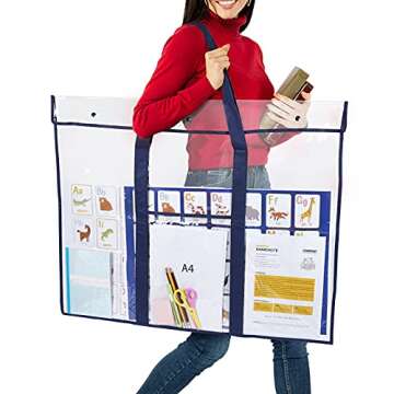 GAMENOTE 3 Pack Large Poster Storage Bag (31.5"×25.5") Bulletin Board Holder Art Portfolio Containe...