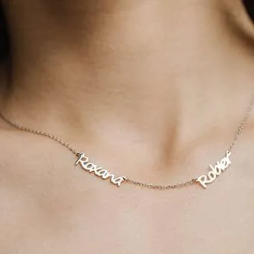 Name Necklace, Kids Name Necklace, Personalized Necklace, Custom Name Necklace, 3 Name Necklace, Gift for Mother, Couples Necklace, Birthday Gift - Sterling Silver