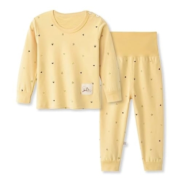 YANWANG 100% Organic Cotton Baby Boys Girls Pajamas Set Long Sleeve Sleepwear(2-3T,Pattern 10(High B...