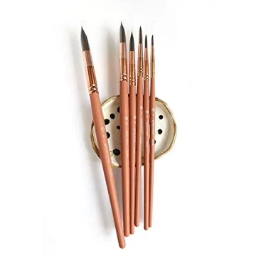 Wonder Forest Premium Synthetic Watercolor Brush Set, Set of 6 Pointed Round Artist Paint Brushes, Sizes 2, 4, 6, 8, 10 and 12