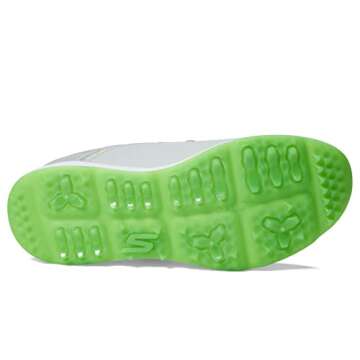 Skechers Men's Go Elite 5 Arch Fit Waterproof Slip in Golf Shoe Sneaker, Gray/Lime Spikeless, 9
