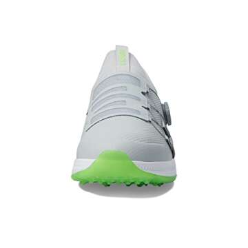 Skechers Men's Go Elite 5 Arch Fit Waterproof Slip in Golf Shoe Sneaker, Gray/Lime Spikeless, 9