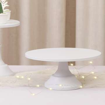 VILAVITA 3-Set Modern Cake Stands Round Cake Stand Cupcake Stands for Baby Shower, Wedding Birthday Party Celebration, Matte White