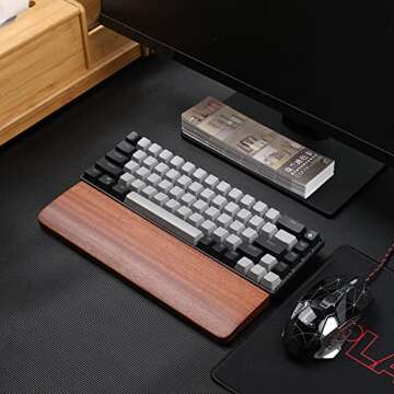 MageGee Wooden Wrist Rest for 60% Keyboards - Durable Ergonomic Support