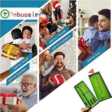 Golf Pen Set, Mini Desktop Golf Ball Pen Gift Set with Putting Green, Valentines Day Gifts for Him, Funny Office Desk Toys, Funny Golf Gifts for Men Dad Him Golfers Coworkers Husband Boyfriend