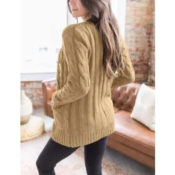 Cozy Cable Knit Cardigan for Women - Perfect Fall Layering