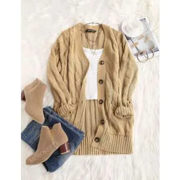 Cozy Cable Knit Cardigan for Women - Perfect Fall Layering