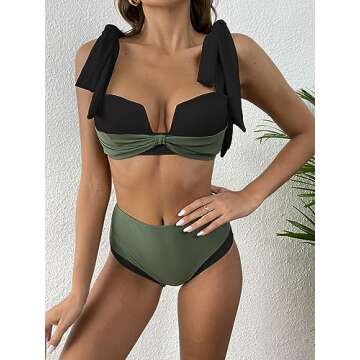 SPORLIKE Women Bikini Swimsuit with Adjustable Straps
