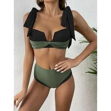 SPORLIKE Women Bikini Swimsuit with Adjustable Straps