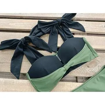 SPORLIKE Women Bikini Swimsuit with Adjustable Straps