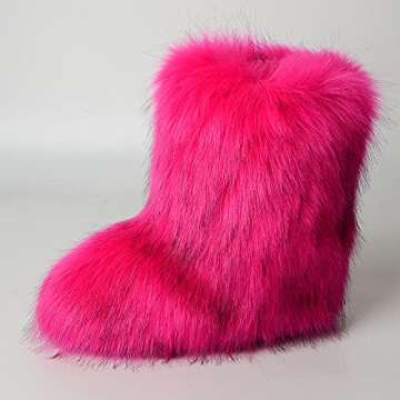 DAYISS Women's Faux Fur Winter Boots - Cozy and Stylish