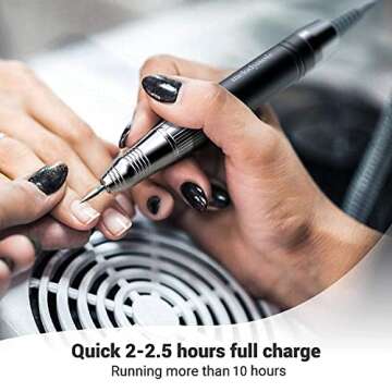 MelodySusie Sparkle Pro Nail Drill 35000 RPM, Professional Cordless Nail Drill Machine Portable Rechargeable Brushless Efile, Low Noise Low Vibration Low Heat for Acrylic Nails Poly Gel, Nail Supplies