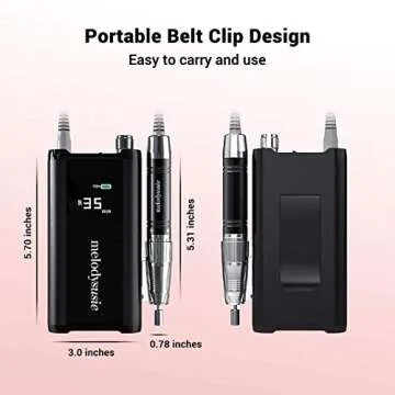 MelodySusie Sparkle Pro Nail Drill 35000 RPM, Professional Cordless Nail Drill Machine Portable Rechargeable Brushless Efile, Low Noise Low Vibration Low Heat for Acrylic Nails Poly Gel, Nail Supplies