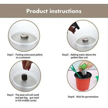 ZeeDix 50pcs 50mm Peat Pellets, Compressed Seed Starter Soil Peat Plugs Peat Pods Seed Starter Potting Soil Peat Moss Pellets Seed Pods for Planting Flowers Herbs and Vegetables