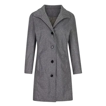Leodye Women's Stylish Wool Blend Pea Coat for Winter
