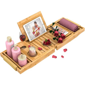 Bathtub Tray with Adjustable Design for Luxury Bath Experience