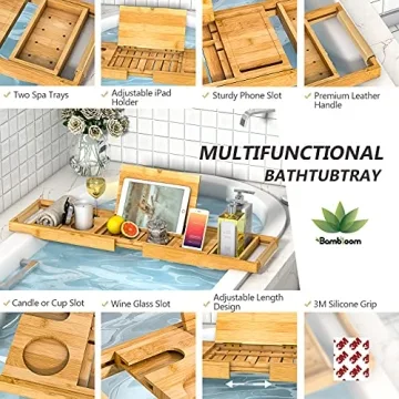 Bathtub Tray with Adjustable Design for Luxury Bath Experience