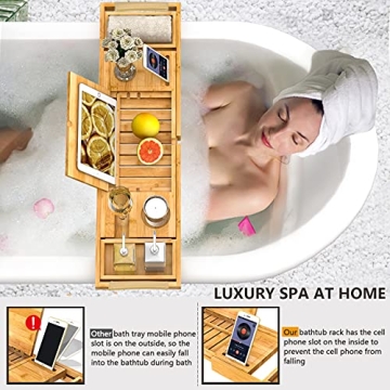 Bathtub Tray with Adjustable Design for Luxury Bath Experience