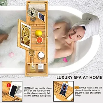 Bathtub Tray with Adjustable Design for Luxury Bath Experience