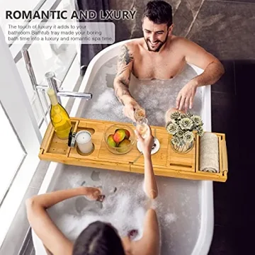Bathtub Tray with Adjustable Design for Luxury Bath Experience