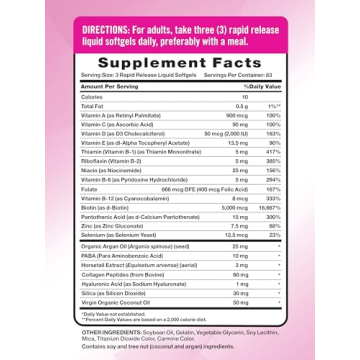 Nature's Truth Biotin Hair Skin Nails Vitamins 250 Softgels