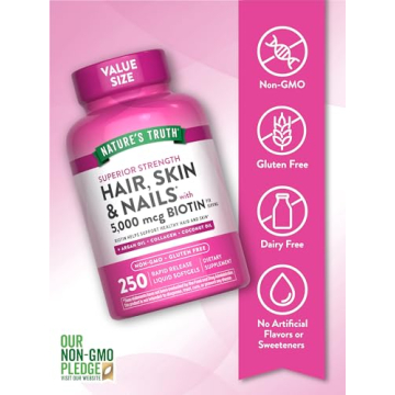Nature's Truth Biotin Hair Skin Nails Vitamins 250 Softgels