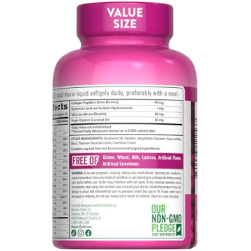 Nature's Truth Biotin Hair Skin Nails Vitamins 250 Softgels