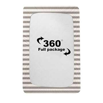 NTBAY 100% Brushed Microfiber Striped Fitted Crib Sheet, Super Soft and Cozy 28x52 Grey and White Crib Sheet for Standard Crib and Toddler Mattresses, Boys, Girls, Unisex, 28x52 Inches