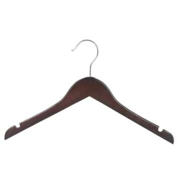 Only Hangers Junior Wood Top Hangers Walnut Finish Box of 25