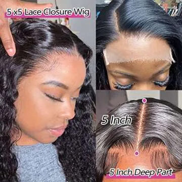 Daules 5x5 Lace Closure Deep Wave Wig for Women