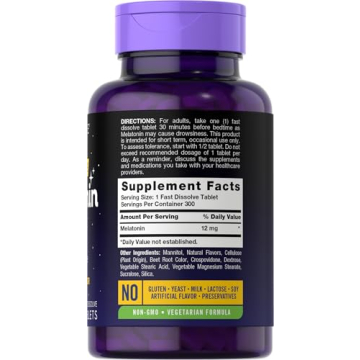 Carlyle 12 mg Fast Dissolve Melatonin Tablets for Better Sleep