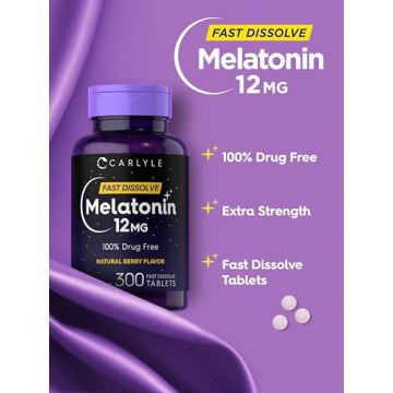 Carlyle 12 mg Fast Dissolve Melatonin Tablets for Better Sleep