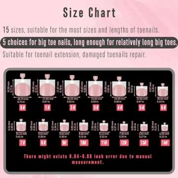 NOVO OVO French Tip Toe Nail Tips Press on, Sharp Square Pre-Designed Soft Gel False Toenail Extension, BABY PINK Pre-applied Tip Primer & Base Coat, Full Cover Acrylic for DIY x 15 Sizes 240 pcs
