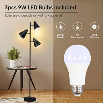 Stylish Industrial Floor Lamp with 3-Color Temperature