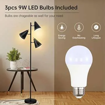 Stylish Industrial Floor Lamp with 3-Color Temperature