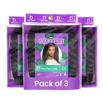 Darling Flexi Rod Curls Crochet Hair Extensions - Soft & Natural 14 Inch #1B