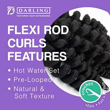 Darling Flexi Rod Curls 6X Crochet Hair Extensions 14 Inch