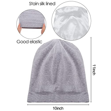 SATINIOR Satin Lined Sleep Caps for Women - 3 Pack