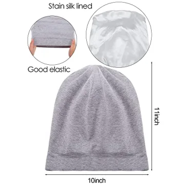 SATINIOR Satin Lined Sleep Caps for Women - 3 Pack