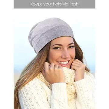 SATINIOR Satin Lined Sleep Caps for Women - 3 Pack