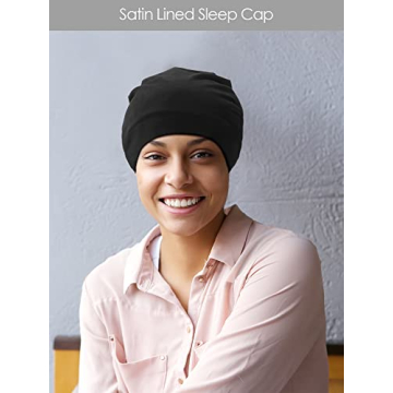 SATINIOR Satin Lined Sleep Caps for Women - 3 Pack