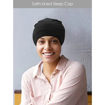SATINIOR Satin Lined Sleep Caps for Women - 3 Pack